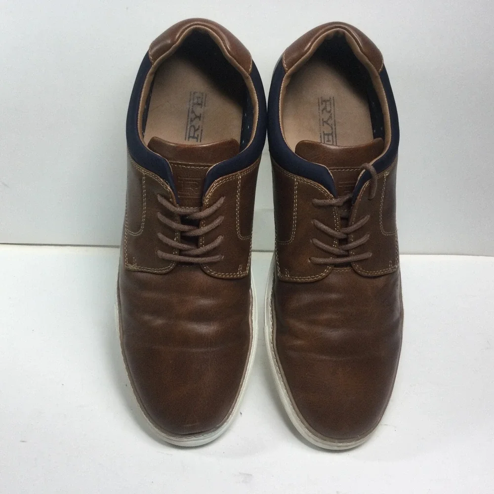 Rye‎ Hawker Brown leather shoes mens Size 10.5 comfort casual Oxfords